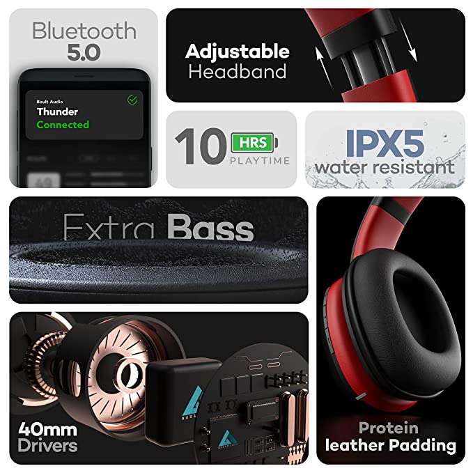 Boult Audio ProBass Thunder (Over-Ear Wireless Bluetooth Headphones)